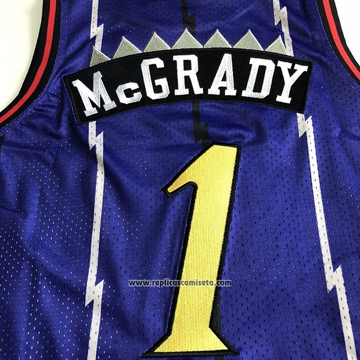 Camiseta Toronto Raptors Tracy Mcgrady #1 Mitchell & Ness 1998-99 Violeta